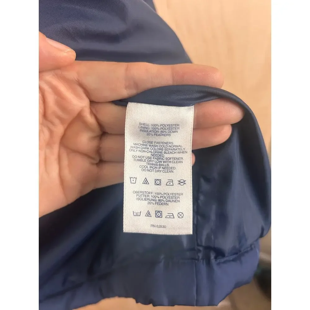 Lands’ End‎ Men’s Blue Down Puffer Vest Size L Full Zip Cold Weather
